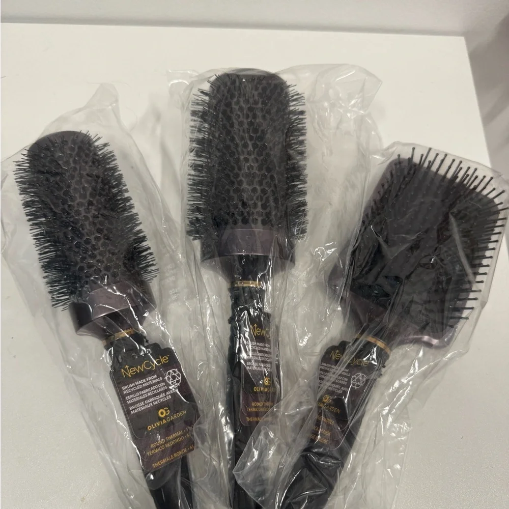 Olivia Garden Black Hair Brush Trio - Picture 1 of 5